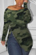 Green Fashion Sexy Camouflage Long-Sleeved T-Shirt