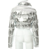 Pink Casual Street Solid Patchwork Zipper Outerwear