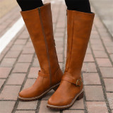 Yellow Fashion Casual Solid Color Round Keep Warm Boots