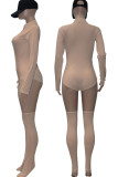 Grey Street Solid Patchwork Zipper Regular Rompers (Including Socks)