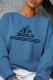 Blue Casual Sportswear Print Patchwork O Neck Tops