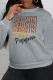 Grey Fashion Street Print Patchwork Letter O Neck Tops
