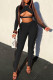 Black Sexy Casual Solid Hollowed Out V Neck Long Sleeve Two Pieces