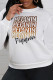 White Fashion Street Print Patchwork Letter O Neck Tops