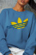 Blue Casual Sportswear Print Patchwork O Neck Tops