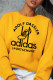Yellow Casual Sportswear Print Patchwork O Neck Tops