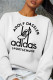 White Casual Sportswear Print Patchwork O Neck Tops