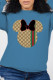 Blue Street Daily Character Patchwork O Neck Tops