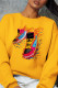 Yellow Casual Sportswear Print Patchwork O Neck Tops