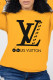 Yellow Fashion Street Print Patchwork O Neck Tops