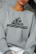 Grey Casual Sportswear Print Patchwork O Neck Tops