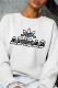 White Casual Sportswear Print Patchwork O Neck Tops