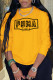 Yellow Fashion Sportswear Print Patchwork O Neck Tops