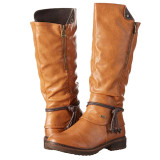 Brown Fashion Casual Solid Color Round Keep Warm Boots