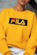 Yellow Casual Sportswear Print Patchwork O Neck Tops