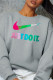 Grey Casual Sportswear Print Patchwork O Neck Tops