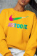 Yellow Casual Sportswear Print Patchwork O Neck Tops