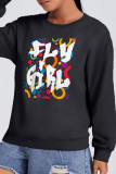 Grey Fashion Street Print Patchwork O Neck Tops