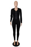 Pink Fashion Casual Solid Basic Hooded Collar Long Sleeve Two Pieces