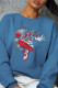 Blue Fashion Sportswear Print Patchwork O Neck Tops
