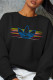 Black Street Sportswear Print Patchwork O Neck Tops