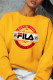 Yellow Fashion Sportswear Print Patchwork O Neck Tops