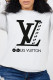 White Fashion Street Print Patchwork O Neck Tops