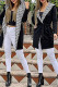 White Fashion Casual Print Patchwork Hooded Collar Outerwear