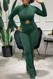 White Fashion Casual Solid Patchwork Turtleneck Long Sleeve Two Pieces