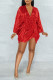 Red Sexy Solid Patchwork Sequins V Neck Irregular Dress Dresses