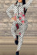 White Fashion Casual Print Patchwork Zipper Collar Long Sleeve Two Pieces