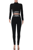 Pink Casual Sportswear Print Patchwork Half A Turtleneck Long Sleeve Two Pieces