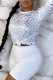 White Fashion Casual Print Basic O Neck Tops