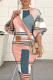 Colour Casual Print Patchwork O Neck Pencil Skirt Dresses