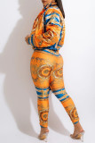 Golden Yellow Fashion Casual Basic Skinny High Waist Pencil Trousers