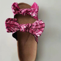 Fuchsia Casual With Bow Round Comfortable Shoes