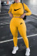 Yellow Fashion Casual Print Patchwork O Neck Long Sleeve Two Pieces