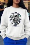 Grey Street Cute Character Patchwork O Neck Tops