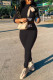 Black Casual Sportswear Print Patchwork Half A Turtleneck Long Sleeve Two Pieces