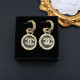 Black Fashion Vintage Letter Patchwork Earrings