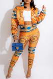 Golden Yellow Fashion Casual Basic Skinny High Waist Pencil Trousers