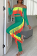 Green Sexy Solid Tassel Strapless Long Sleeve Two Pieces