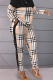 Black Casual Plaid O Neck Long Sleeve Two Pieces