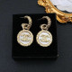 White Fashion Vintage Letter Patchwork Earrings