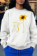 White Casual Daily Print Patchwork O Neck Tops