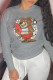 Grey Fashion Street Character Patchwork O Neck Tops