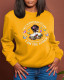 Yellow Fashion Casual Print Patchwork Letter O Neck Tops