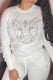 White Casual Cute Print Patchwork O Neck Tops
