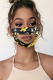 Yellow Casual Street Print Mask