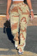 Yellow Street Print Camouflage Print Patchwork High Waist Speaker Full Print Bottoms